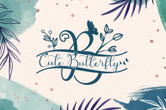 Cute Butterfly Monogram: A Romantic Script Font for Makers