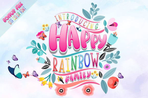 Happy Rainbow Family: A Playful Display Font for Digital Brands